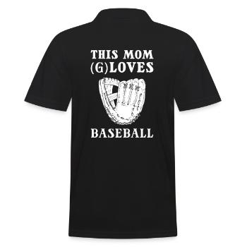 This Mom (G)Loves Baseball Softball - Men's Polo Shirt - black - Back - Kai (181cm)