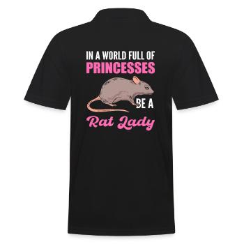 In A World Full Of Princesses Be A Rat Lady - Men's Polo Shirt - black - Back - Kai (181cm)