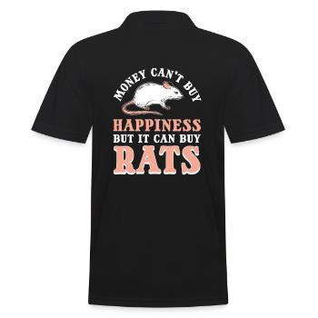 Money Can't Buy Happiness But It Can Buy Rats Rat - Men's Polo Shirt - black - Back - Kai (181cm)