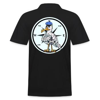 Moin North Sea Sea Seagull Compass Sailor Sailor Sailor - Men's Polo Shirt - black - Back - Kai (181cm)