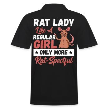 Rat Lady Like a Regular Girl Only More - Männer Poloshirt - Schwarz - Hinten - Kai (181cm)