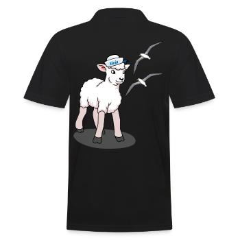 Nordsee Ostsee Schaf Möwen Küste Norddeutschland - Männer Poloshirt - Schwarz - Hinten - Kai (181cm)