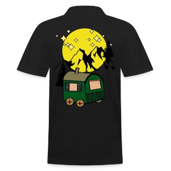 Clair de lune Pleine Lune Nature Montagnes Amoureux de la nature - Polo Homme - noir - Dos - Kai (181cm)