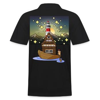 Naturliebhaber Erdnuss Abenteuer Reise Expedition - Männer Poloshirt - Schwarz - Hinten - Kai (181cm)