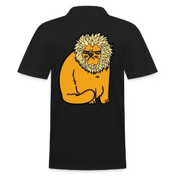 zoo animaux zoo lion chat zoologie bien-être animal mal - Polo Homme - noir - Dos - Kai (181cm)