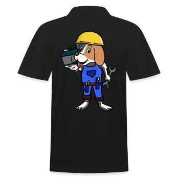 Crafts Craftsmen Construction site Professions Job Work - Men's Polo Shirt - black - Back - Kai (181cm)