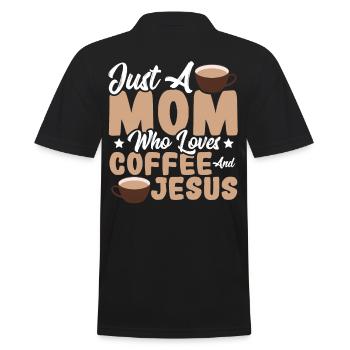 Just a Mom Who Loves Coffee And Jesus - Männer Poloshirt - Schwarz - Hinten - Kai (181cm)