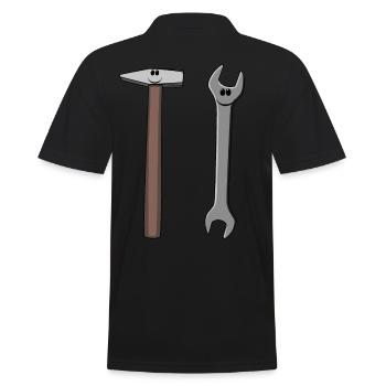 Hammer Handwerker Werkzeug Berufe Handwerk Job - Männer Poloshirt - Schwarz - Hinten - Kai (181cm)
