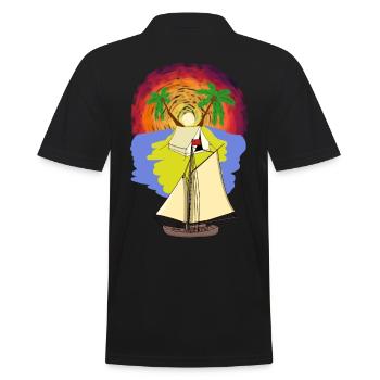 Urlaub Karibik Insel Ferien Segelschiff Reise Ahoi - Männer Poloshirt - Schwarz - Hinten - Kai (181cm)