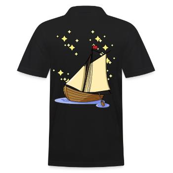 Ahoi Ruderboot Boot Paddelboot Segelboot maritim - Männer Poloshirt - Schwarz - Hinten - Kai (181cm)