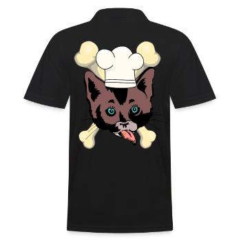 Katzen Küche Knochen Fleisch Katzenhalter Miau - Männer Poloshirt - Schwarz - Hinten - Kai (181cm)
