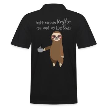 Kaffee Faultier - Männer Poloshirt - Schwarz - Hinten - Kai (181cm)