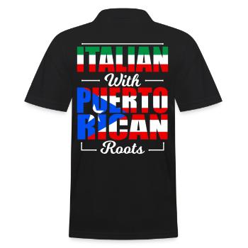 Italian With Puerto Rican Roots Puerto Rico Italy - Men's Polo Shirt - black - Back - Kai (181cm)