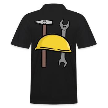 Artisanat Outil Construction Chantier Métiers Métiers Emploi - Polo Homme - noir - Dos - Kai (181cm)