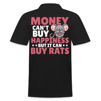 Money Can't Buy Happiness But It Can Buy Rats Rat - Männer Poloshirt - Schwarz - Hinten - Kai (181cm)