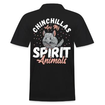 Chinchillas Are My Spirit Animals Chinchilla - Men's Polo Shirt - black - Back - Kai (181cm)