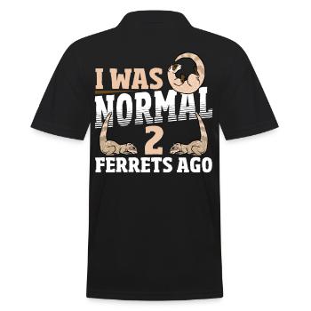 I Was Normal 2 Ferrets Ago Pet Ferret Owner - Männer Poloshirt - Schwarz - Hinten - Kai (181cm)