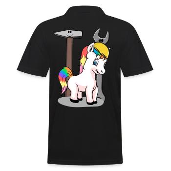 Chantier de construction licorne outil casque de sécurité construire KInder - Polo Homme - noir - Dos - Kai (181cm)