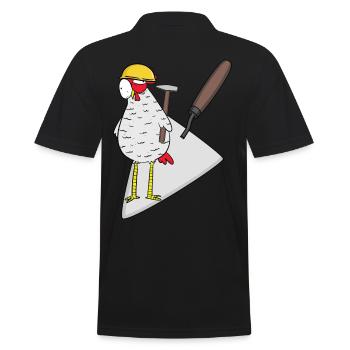Handwerker Huhn Maurer Maurerkelle Bauherr Job - Männer Poloshirt - Schwarz - Hinten - Kai (181cm)