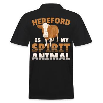 Hereford Is My Spirit Animal Hereford Cattle Cow - Männer Poloshirt - Schwarz - Hinten - Kai (181cm)