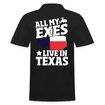 Tous mes ex-petits amis vivent au Texas - Polo Homme - noir - Dos - Kai (181cm)