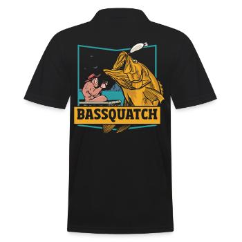 Perche Bigfoot Pêche Pêcheur Singe Homme Canne à pêche - Polo Homme - noir - Dos - Kai (181cm)