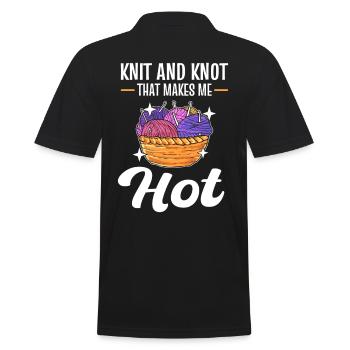 Knit and Knot that makes me Hot Knitting Crochet - Men's Polo Shirt - black - Back - Kai (181cm)