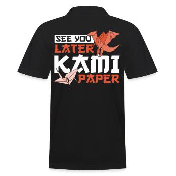 See You Later Kami Paper Origami Paper Folding - Männer Poloshirt - Schwarz - Hinten - Kai (181cm)