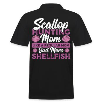 Scallop Hunting Mom Like A Regular Mom Just More - Männer Poloshirt - Schwarz - Hinten - Kai (181cm)