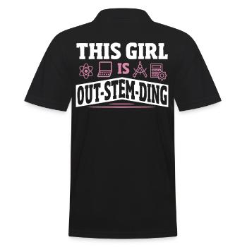 This Girl Is Out-Stem-Ding Steminist Science - Men's Polo Shirt - black - Back - Kai (181cm)