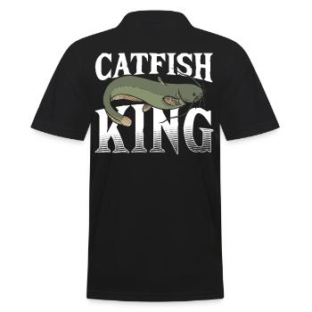 Catfish King Catfish Fishing Fish Hunting - Männer Poloshirt - Schwarz - Hinten - Kai (181cm)