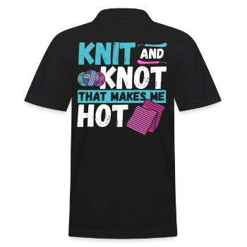 Knit and Knot that makes me Hot Knitting Crochet - Men's Polo Shirt - black - Back - Kai (181cm)