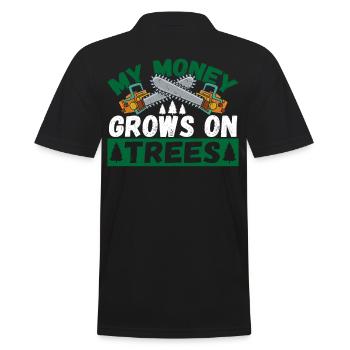 Baumpfleger Holzfäller Wald Holz Forstwirtschaft M - Männer Poloshirt - Schwarz - Hinten - Kai (181cm)