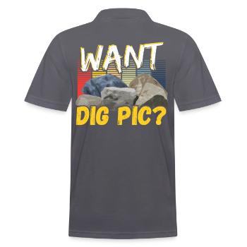 Want Dig Pic? Mineral Collecting Ores Collector - Men's Polo Shirt - charcoal grey - Back - Nico (186cm)