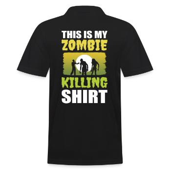 This Is My Zombie Killing Shirt Gamer Zombie - Männer Poloshirt - Schwarz - Hinten - Kai (181cm)