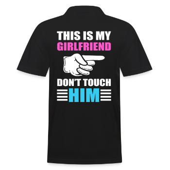 This is My Girlfriend Don't Touch Him LGBT Gay - Männer Poloshirt - Schwarz - Hinten - Kai (181cm)