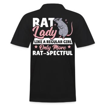 Rat Lady Like a Regular Girl Only More - Men's Polo Shirt - black - Back - Kai (181cm)