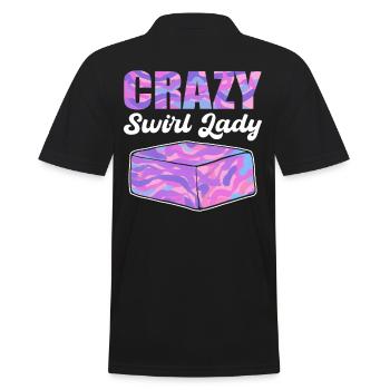Crazy Swirl Lady Soap Making Soap Cooking - Men's Polo Shirt - black - Back - Kai (181cm)