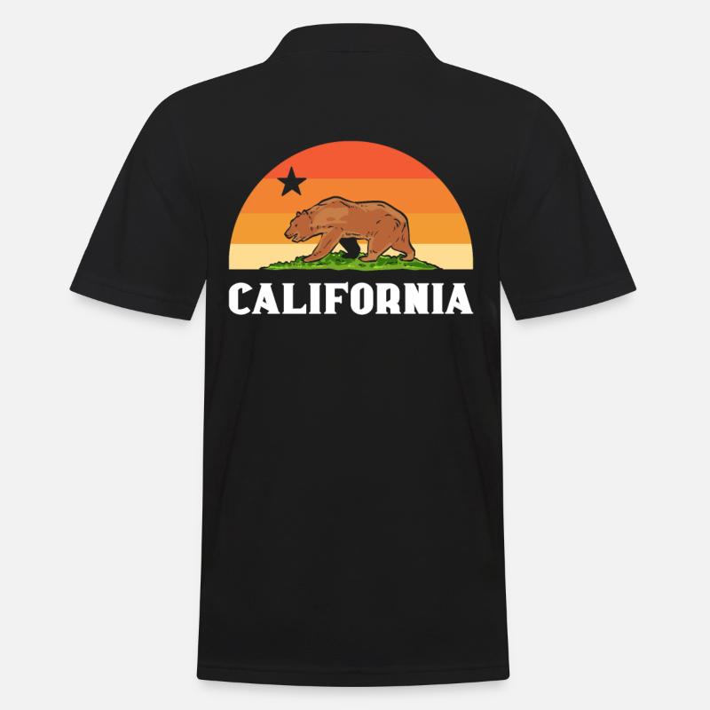 California Continents - Männer Poloshirt - Schwarz