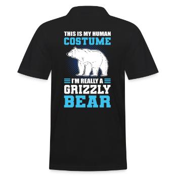 This Is My Human Costume I'm Really A Grizzly - Männer Poloshirt - Schwarz - Hinten - Kai (181cm)