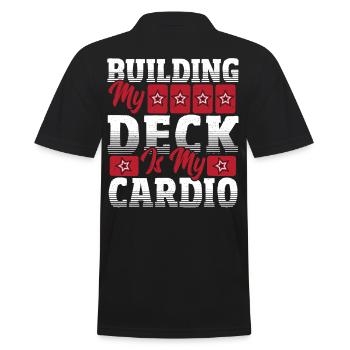 Building My Deck Is My Cardio Trading Card Game - Männer Poloshirt - Schwarz - Hinten - Kai (181cm)