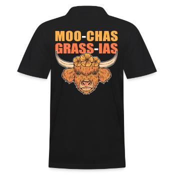 Moo-Chas Grass-Ias Highland Cattle Cow - Polo Homme - noir - Dos - Kai (181cm)