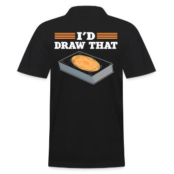 I’d Draw That Trading Card Game Trading Card - Männer Poloshirt - Schwarz - Hinten - Kai (181cm)