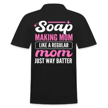 Soap Making Mom Like A Regular Mom Just Way Batter - Men's Polo Shirt - black - Back - Kai (181cm)
