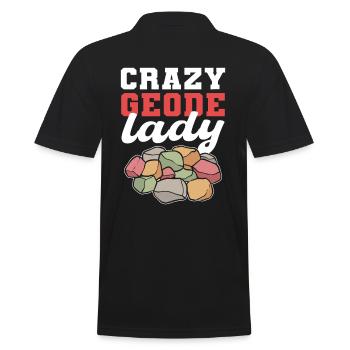 Crazy Geode Lady Mineral Collecting Ores - Männer Poloshirt - Schwarz - Hinten - Kai (181cm)