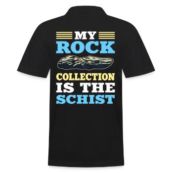 My Rock Collection Is The Schist Mineral - Men's Polo Shirt - black - Back - Kai (181cm)
