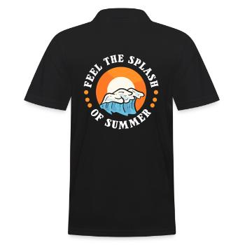 Feel The Splash Of Summer Swimming Water Pool - Men's Polo Shirt - black - Back - Kai (181cm)