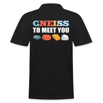 Gneiss To Meet You Mineral Collecting Ores - Männer Poloshirt - Schwarz - Hinten - Kai (181cm)
