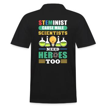 Cause steministe Les scientifiques masculins ont aussi besoin d’héores - Polo Homme - noir - Dos - Kai (181cm)