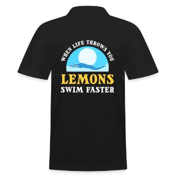 When Life Throws You Lemons, Swim Faster Swimming - Men's Polo Shirt - black - Back - Kai (181cm)